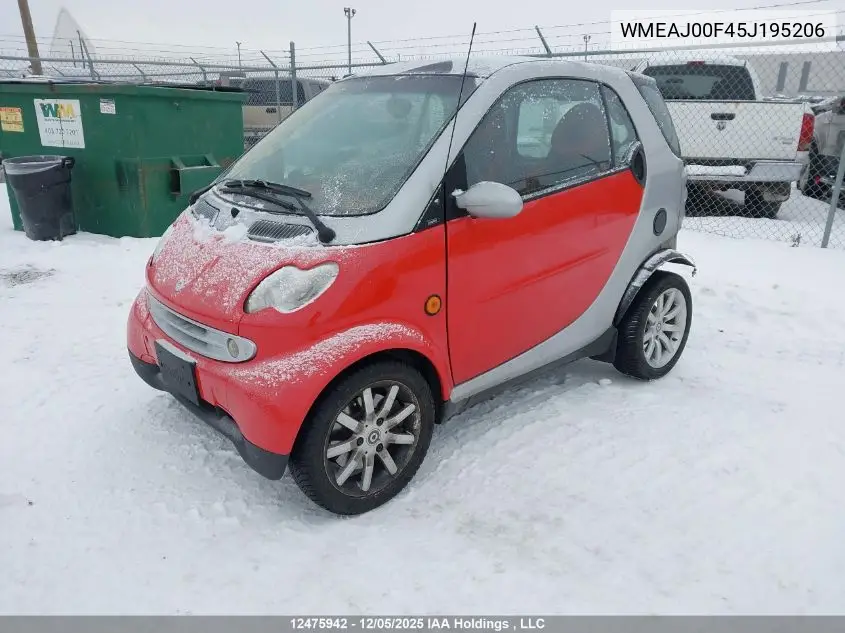 WMEAJ00F45J195206 2005 Smart Fortwo