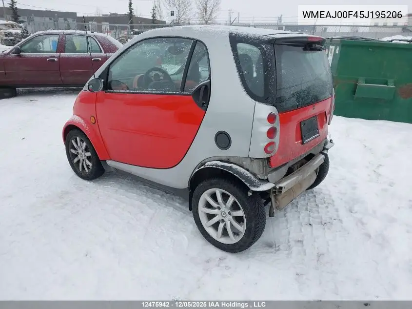 WMEAJ00F45J195206 2005 Smart Fortwo