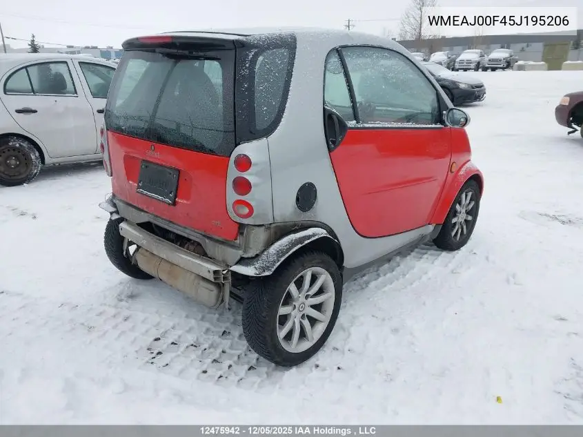 WMEAJ00F45J195206 2005 Smart Fortwo