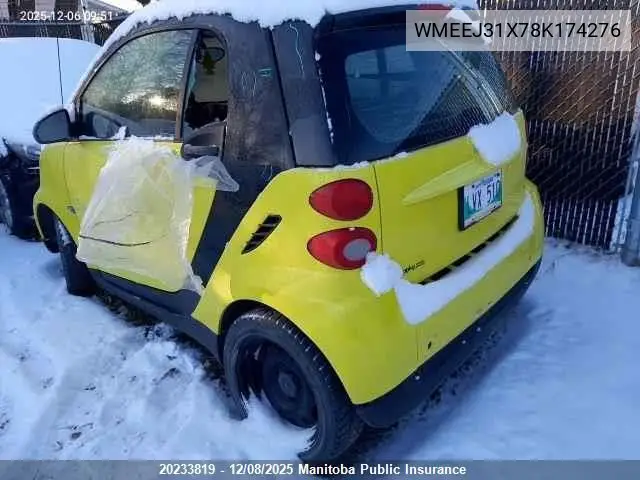 WMEEJ31X78K174276 2008 Smart Fortwo Passion