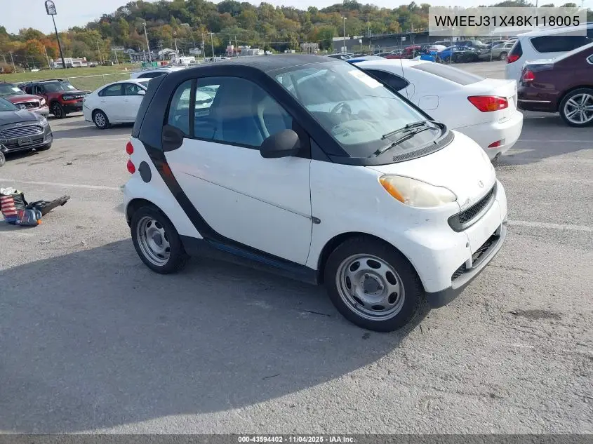 WMEEJ31X48K118005 2008 Smart Fortwo Passion/Pure