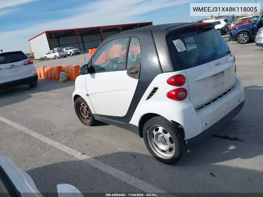 WMEEJ31X48K118005 2008 Smart Fortwo Passion/Pure
