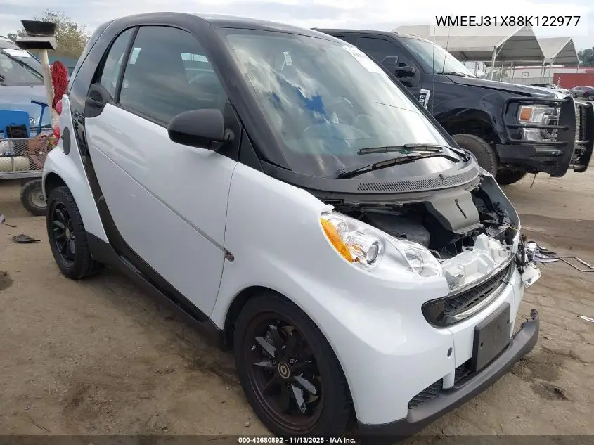 WMEEJ31X88K122977 2008 Smart Fortwo Passion/Pure