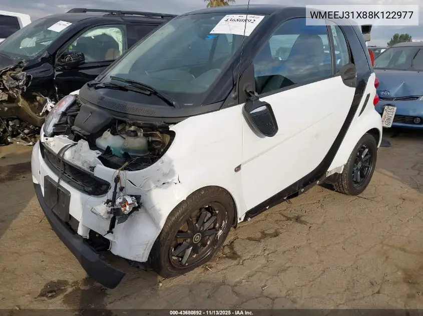 WMEEJ31X88K122977 2008 Smart Fortwo Passion/Pure