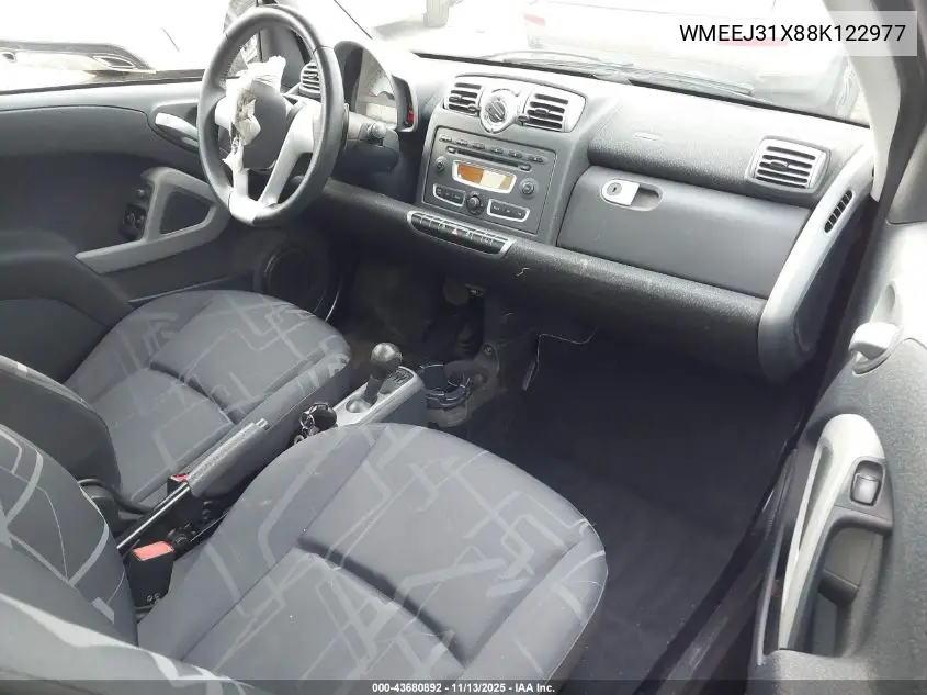 WMEEJ31X88K122977 2008 Smart Fortwo Passion/Pure