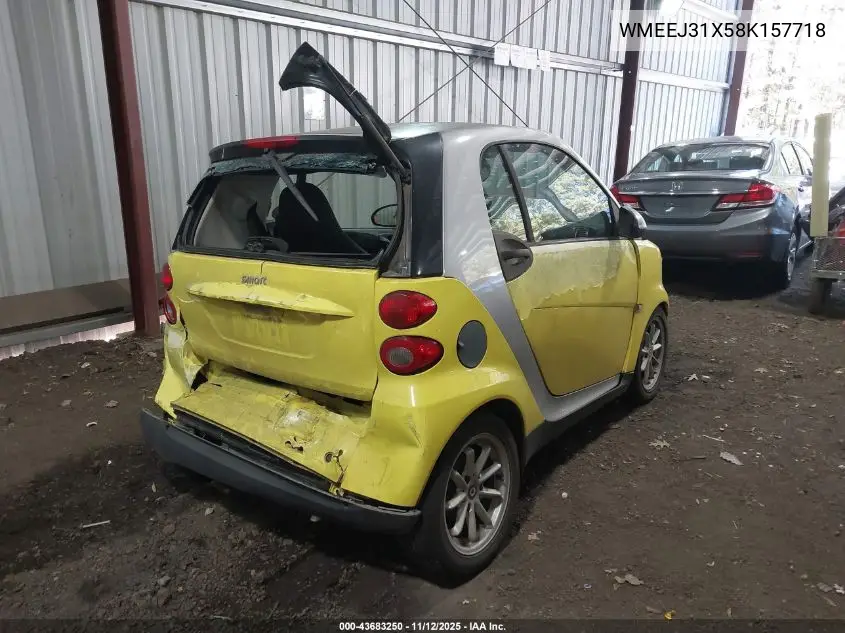 WMEEJ31X58K157718 2008 Smart Fortwo Passion/Pure