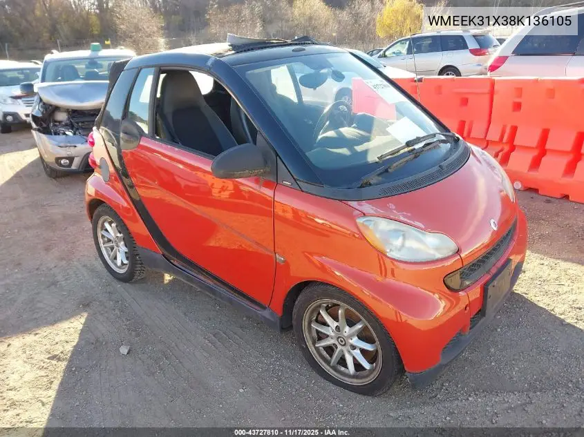 WMEEK31X38K136105 2008 Smart Fortwo Passion