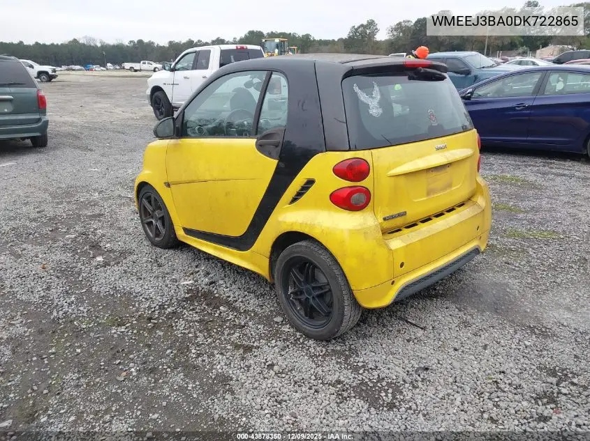 WMEEJ3BA0DK722865 2013 Smart Fortwo Pure