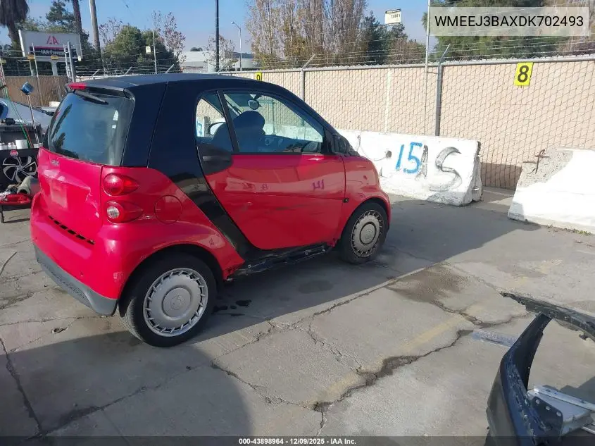 WMEEJ3BAXDK702493 2013 Smart Fortwo Pure
