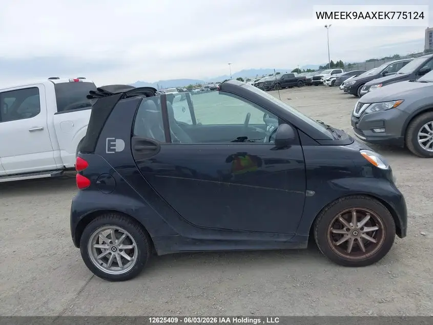 2014 Smart Fortwo VIN: WMEEK9AAXEK775124 Lot: 12625409