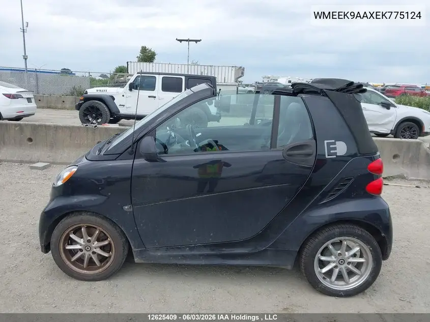2014 Smart Fortwo VIN: WMEEK9AAXEK775124 Lot: 12625409