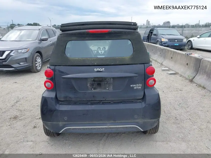 2014 Smart Fortwo VIN: WMEEK9AAXEK775124 Lot: 12625409