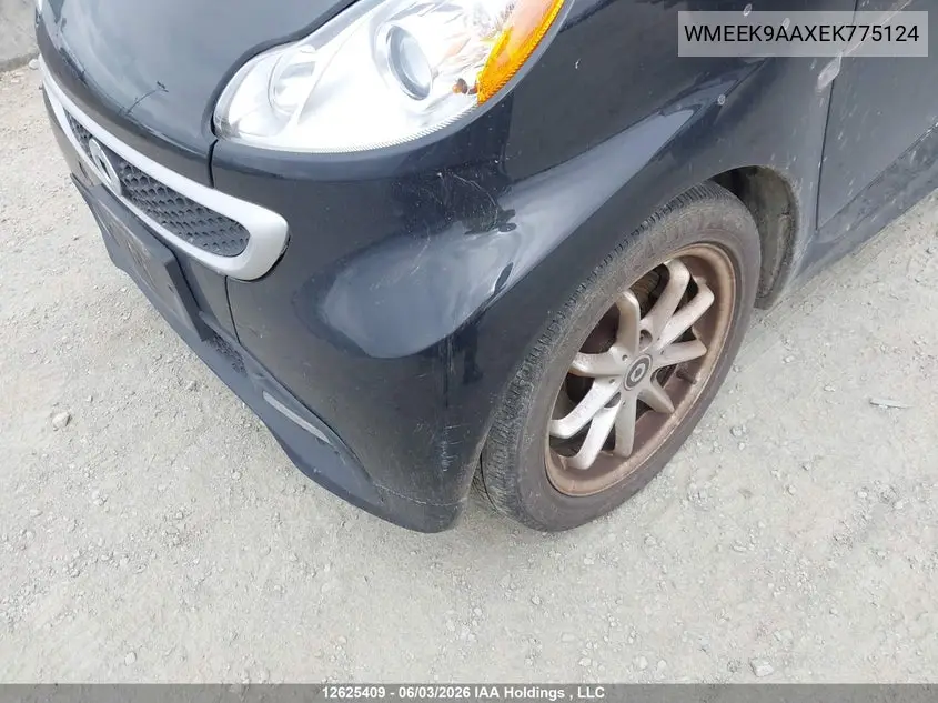 2014 Smart Fortwo VIN: WMEEK9AAXEK775124 Lot: 12625409