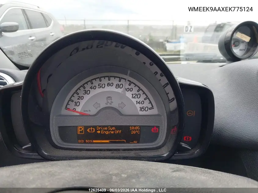 2014 Smart Fortwo VIN: WMEEK9AAXEK775124 Lot: 12625409