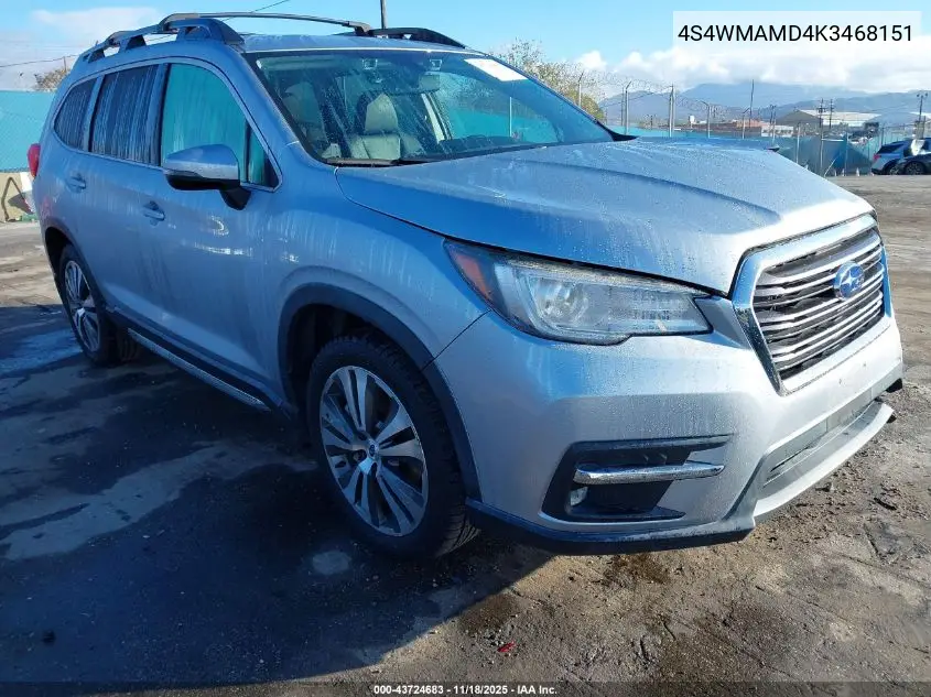 4S4WMAMD4K3468151 2019 Subaru Ascent Limited