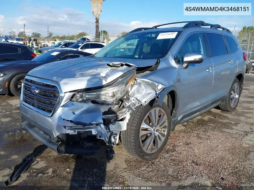4S4WMAMD4K3468151 2019 Subaru Ascent Limited