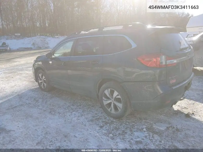 4S4WMAFD3K3411663 2019 Subaru Ascent Premium