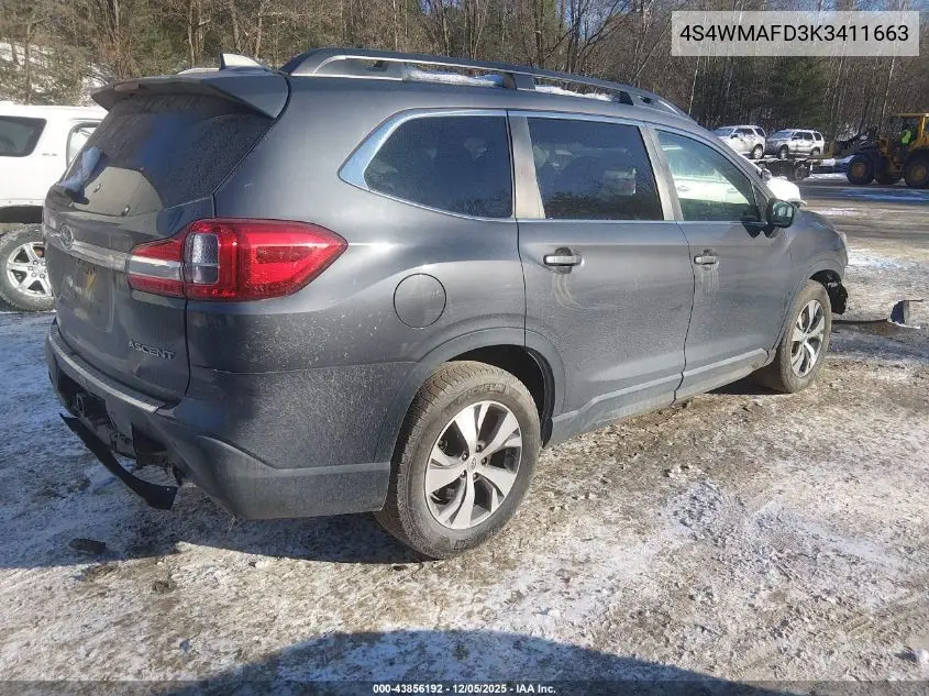 4S4WMAFD3K3411663 2019 Subaru Ascent Premium