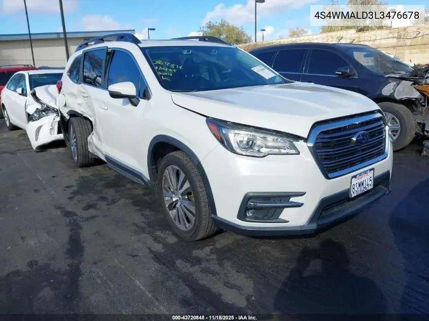 4S4WMALD3L3476678 2020 Subaru Ascent Limited