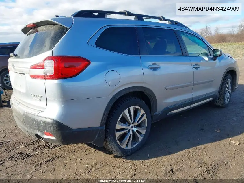 4S4WMAPD4N3424909 2022 Subaru Ascent Limited