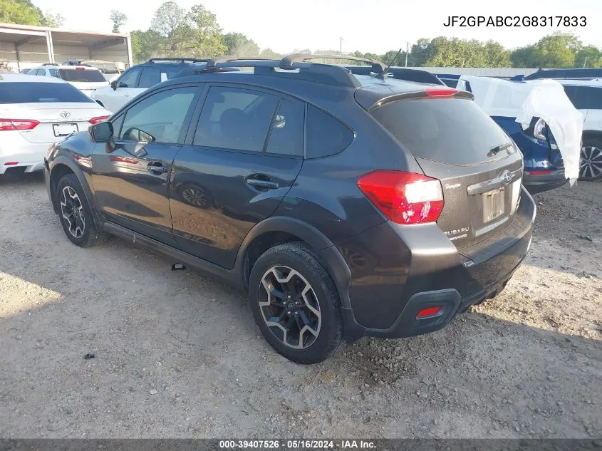 JF2GPABC2G8317833 2016 Subaru Crosstrek 2.0I Premium