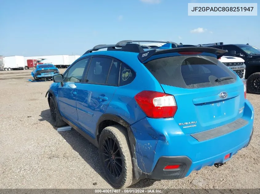 JF2GPADC8G8251947 2016 Subaru Crosstrek 2.0I Premium