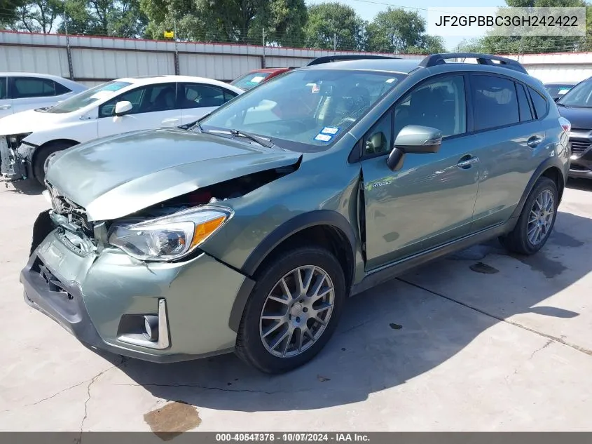 JF2GPBBC3GH242422 2016 Subaru Crosstrek Hybrid