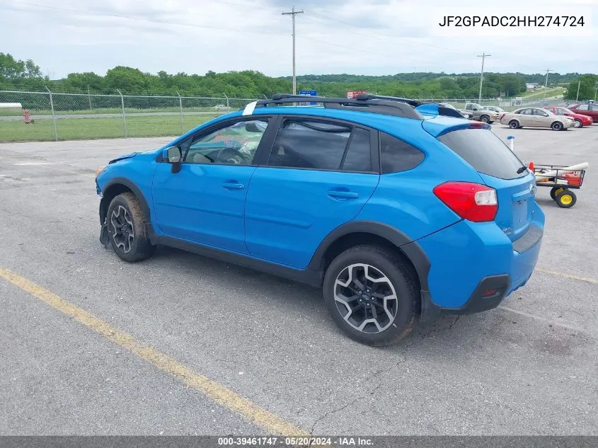 JF2GPADC2HH274724 2017 Subaru Crosstrek 2.0I Premium