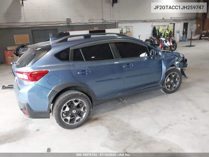 JF2GTACC1JH259747 2018 Subaru Crosstrek 2.0I Premium