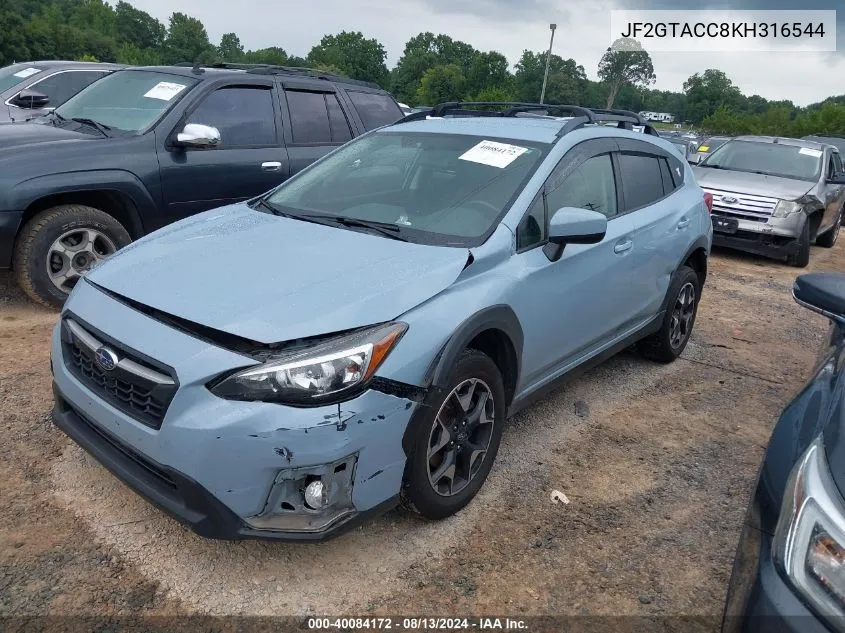 JF2GTACC8KH316544 2019 Subaru Crosstrek 2.0I Premium