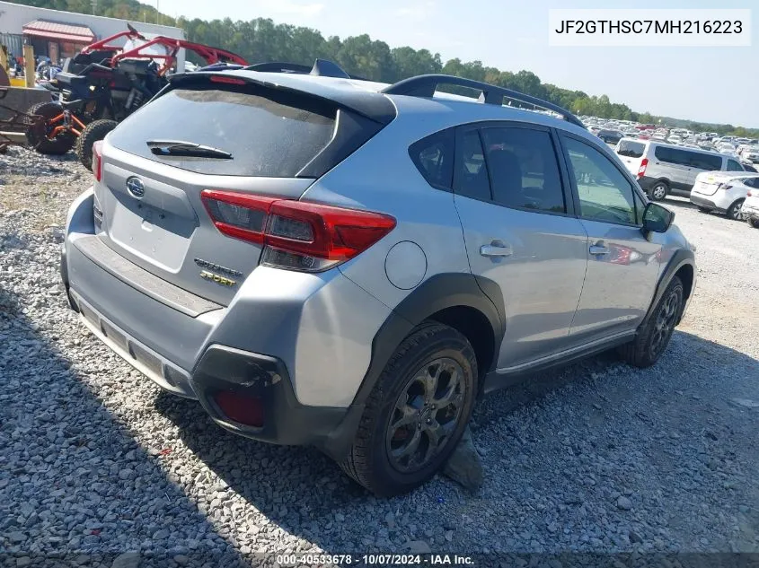 JF2GTHSC7MH216223 2021 Subaru Crosstrek Sport