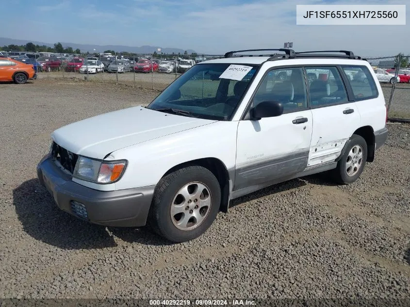 1999 Subaru Forester S VIN: JF1SF6551XH725560 Lot: 40292219