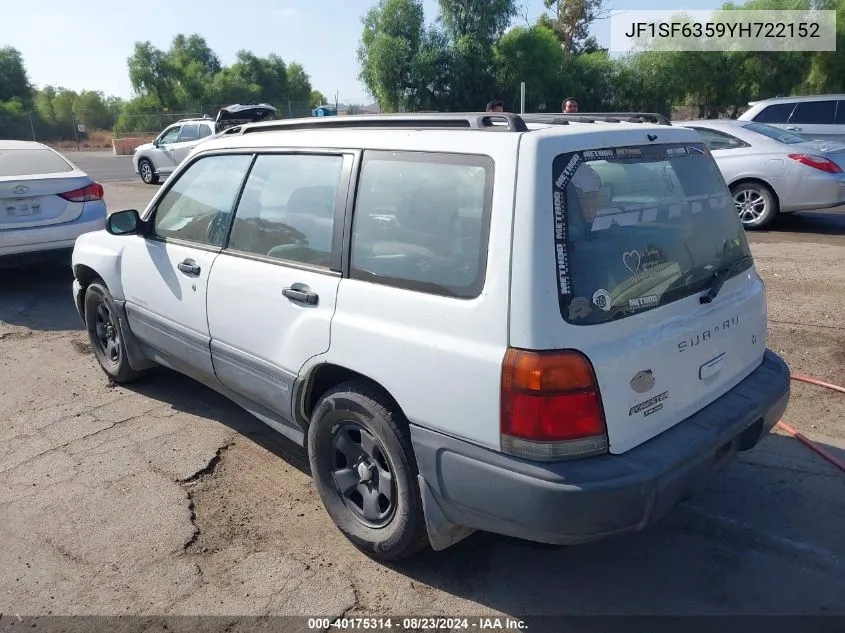 2000 Subaru Forester L VIN: JF1SF6359YH722152 Lot: 40175314