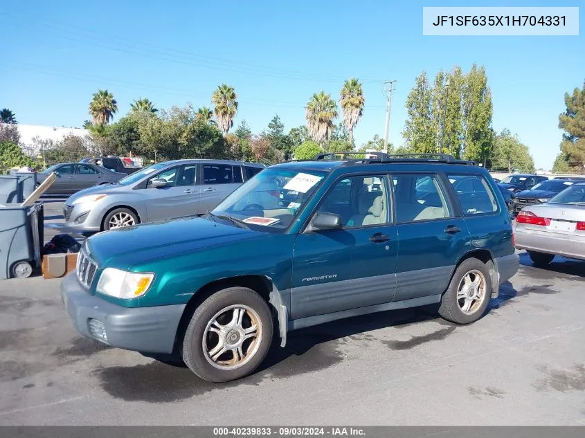 2001 Subaru Forester L VIN: JF1SF635X1H704331 Lot: 40239833