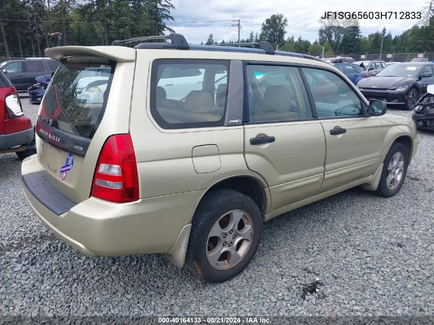 2003 Subaru Forester Xs VIN: JF1SG65603H712833 Lot: 40164133