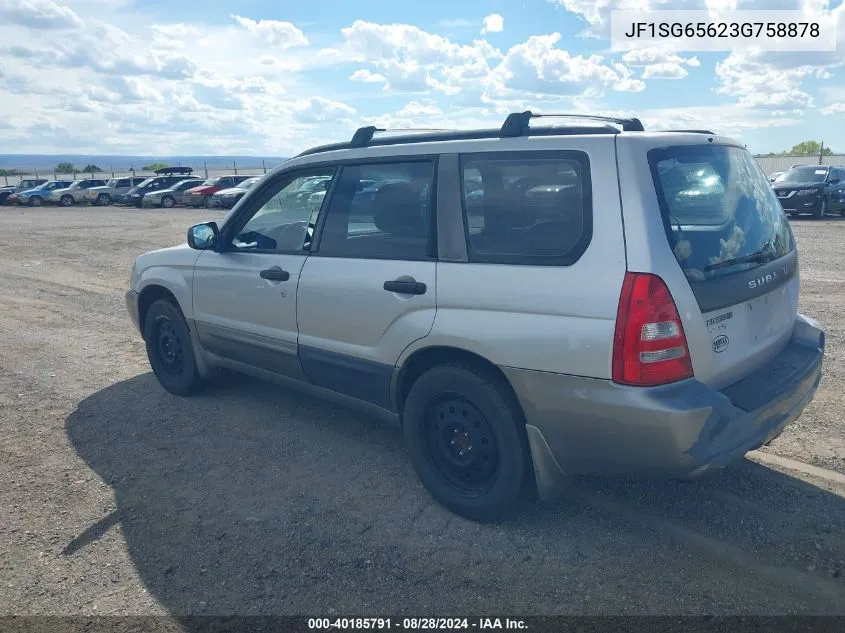 2003 Subaru Forester Xs VIN: JF1SG65623G758878 Lot: 40185791