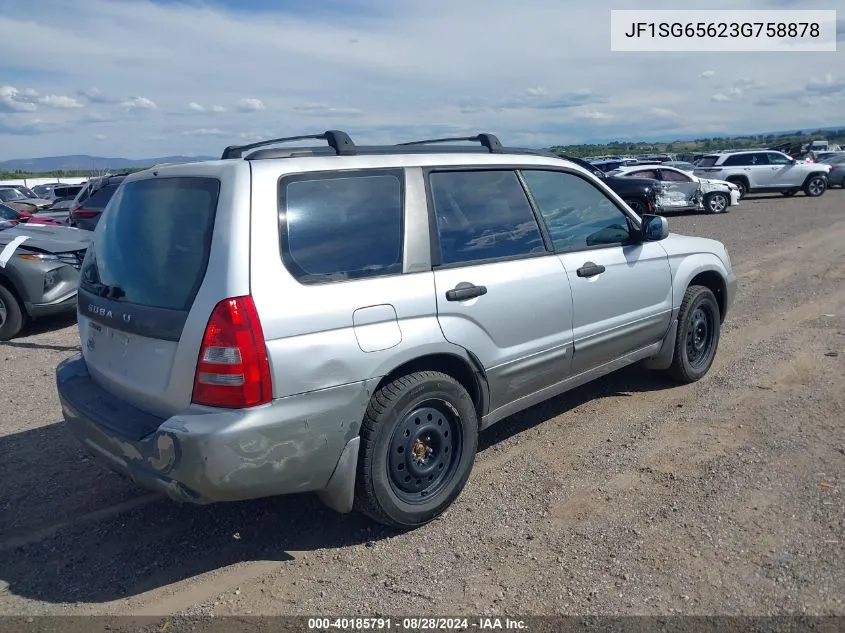 2003 Subaru Forester Xs VIN: JF1SG65623G758878 Lot: 40185791