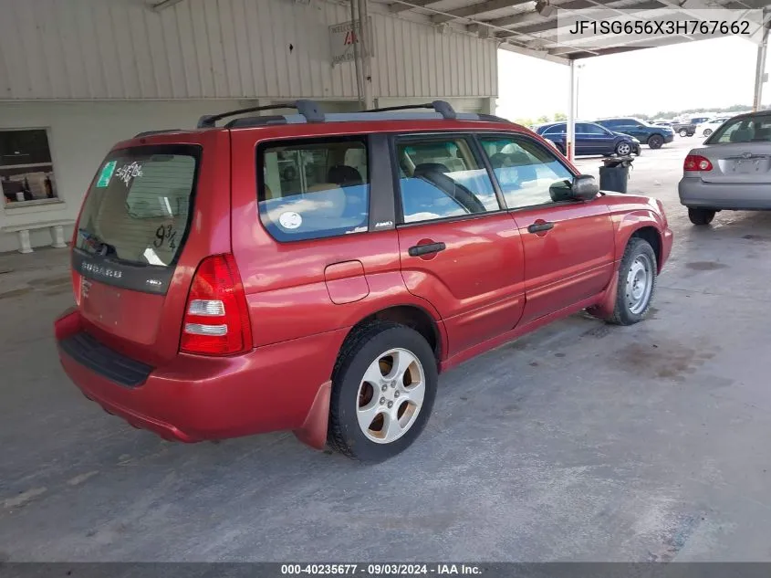 2003 Subaru Forester Xs VIN: JF1SG656X3H767662 Lot: 40235677