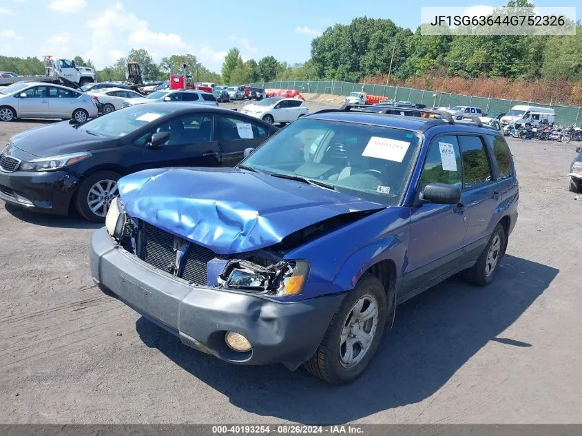 2004 Subaru Forester 2.5X VIN: JF1SG63644G752326 Lot: 40193254