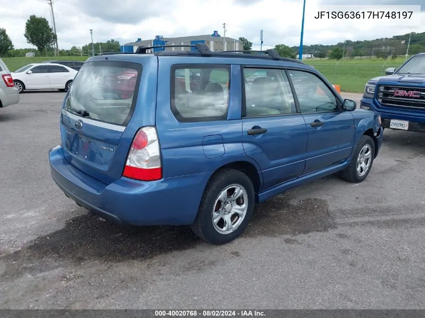 2007 Subaru Forester 2.5X VIN: JF1SG63617H748197 Lot: 40020768