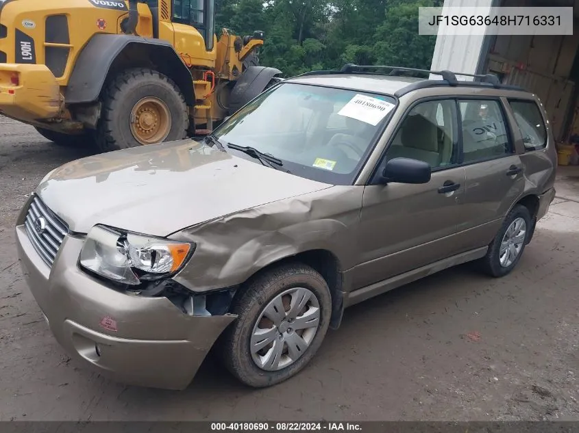 2008 Subaru Forester 2.5X VIN: JF1SG63648H716331 Lot: 40180690