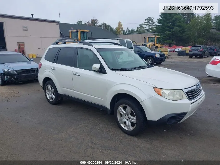 2009 Subaru Forester 2.5X VIN: JF2SH63649H792593 Lot: 40200254