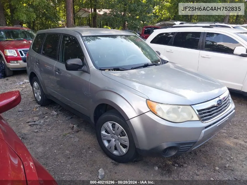 2010 Subaru Forester 2.5X VIN: JF2SH6AC4AH752835 Lot: 40215296