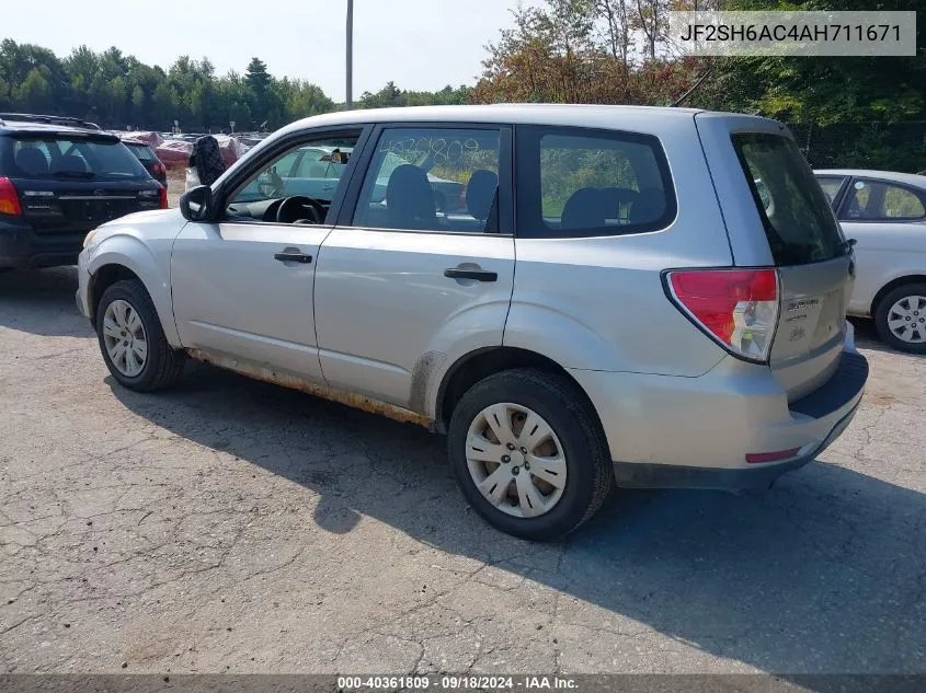 2010 Subaru Forester 2.5X VIN: JF2SH6AC4AH711671 Lot: 40361809