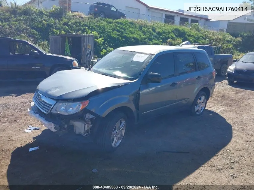 2010 Subaru Forester 2.5X VIN: JF2SH6AC9AH760414 Lot: 40405568