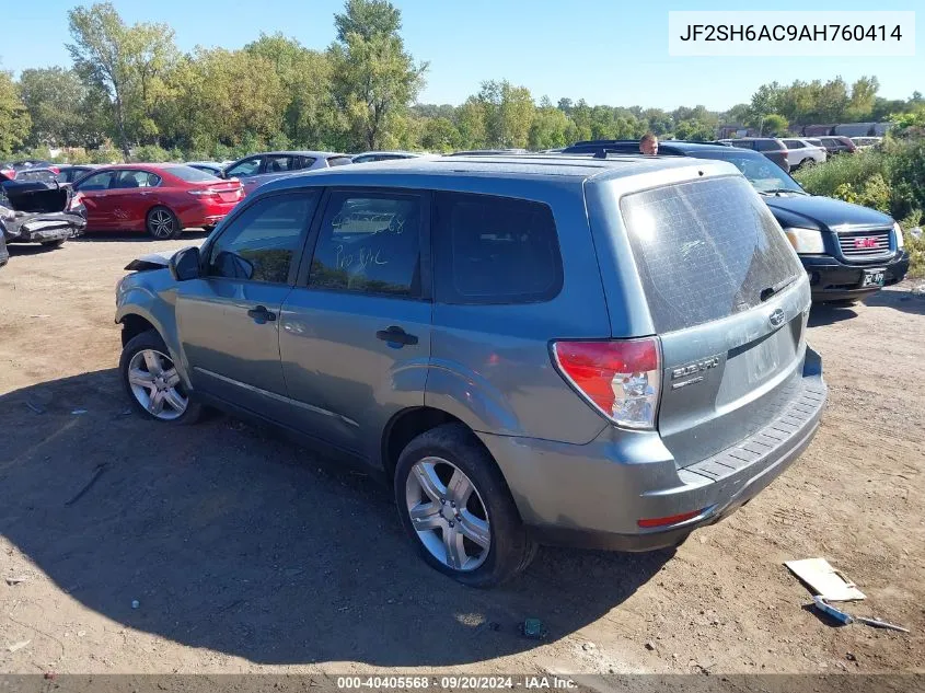 2010 Subaru Forester 2.5X VIN: JF2SH6AC9AH760414 Lot: 40405568