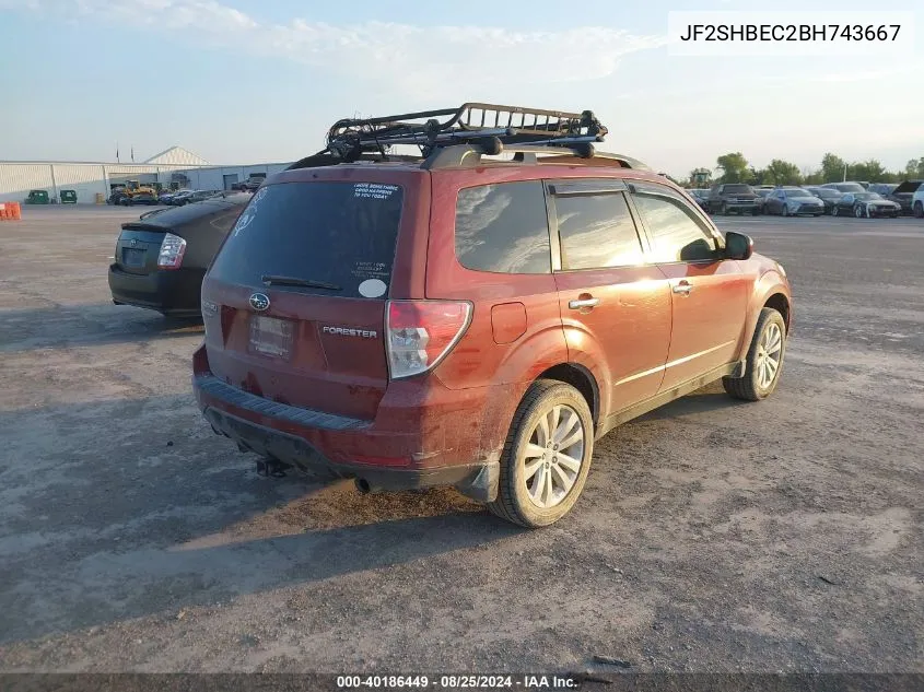 2011 Subaru Forester 2.5X Limited VIN: JF2SHBEC2BH743667 Lot: 40186449