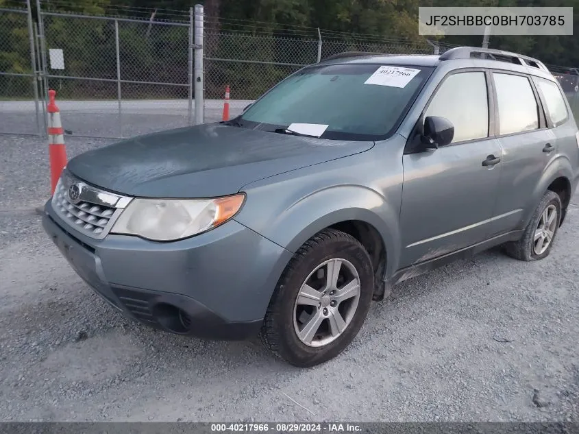 2011 Subaru Forester 2.5X VIN: JF2SHBBC0BH703785 Lot: 40217966