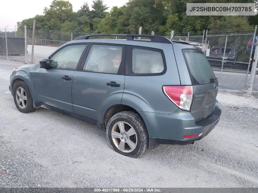 2011 Subaru Forester 2.5X VIN: JF2SHBBC0BH703785 Lot: 40217966