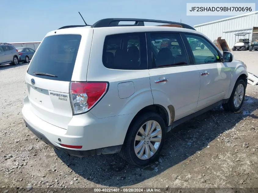 2011 Subaru Forester 2.5X Premium VIN: JF2SHADC9BH700696 Lot: 40221407